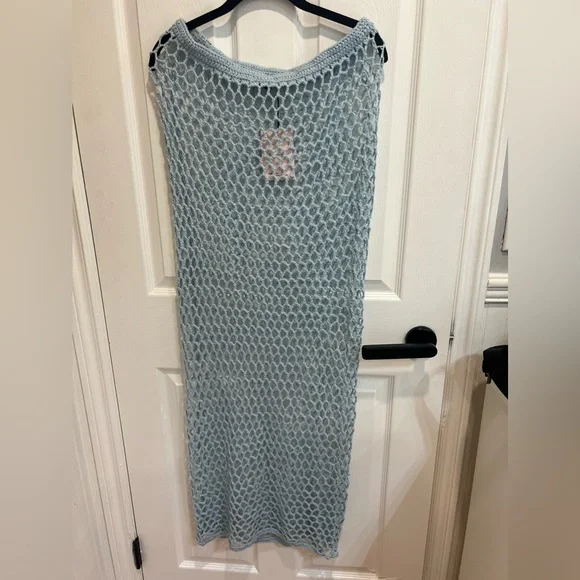 The crotchet maxi cover up -BLUE nwt - Picture 3 of 7